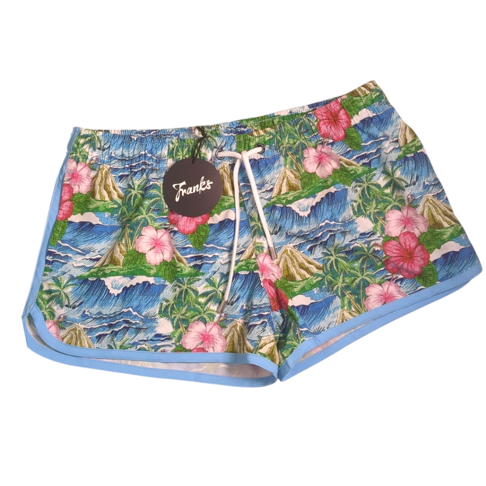 FRANKS AUSTRALIA Oahu Hawaiian Tropical Print Board Shorts SZ L NEW
